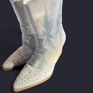 Elegant Embellished Women's Boots, Size 11